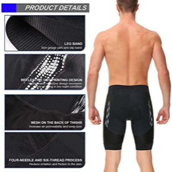 NWT SKYSPER Bike Shorts Men 4D Padded Cycling Shorts Half Bike Pants Biking MTB - Picture 7 of 9